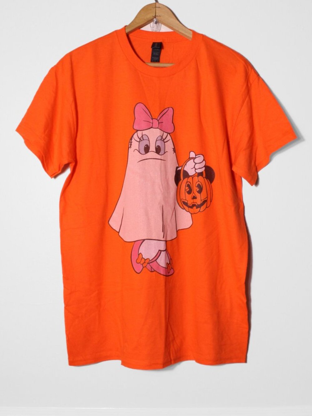 Daisy Duck Ghost Halloween Trick or Trick Graphic Tee Orange Size M